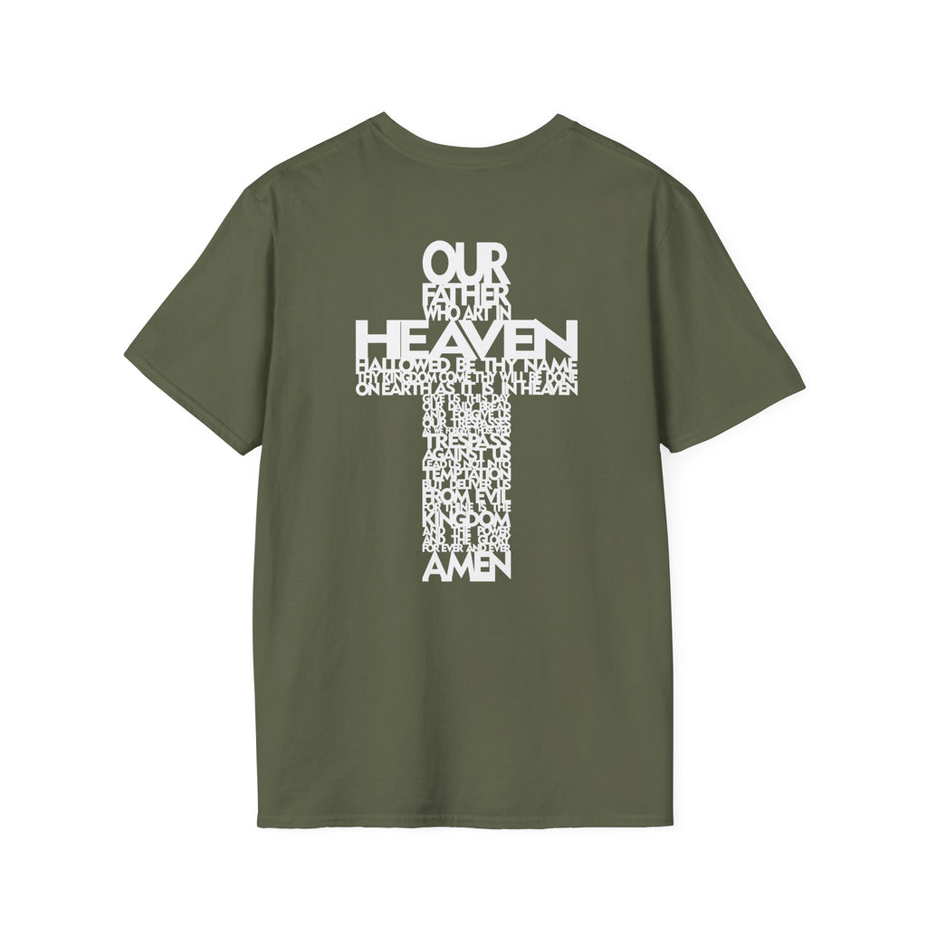 Lord's Prayer Cross T-Shirt | Christian Scripture Typography | Faith Tee