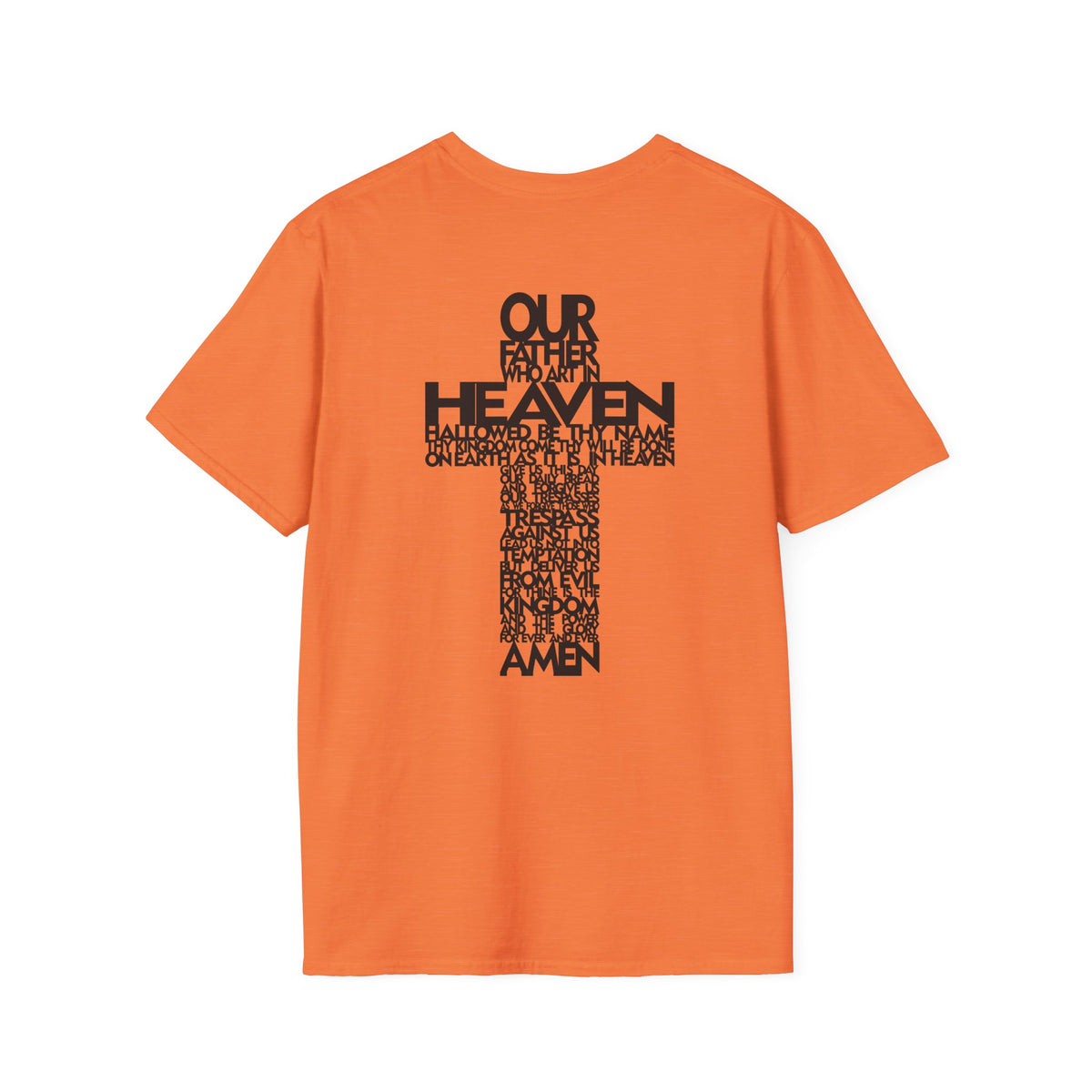 Lord's Prayer Cross T-Shirt | Christian Scripture Typography | Faith Tee