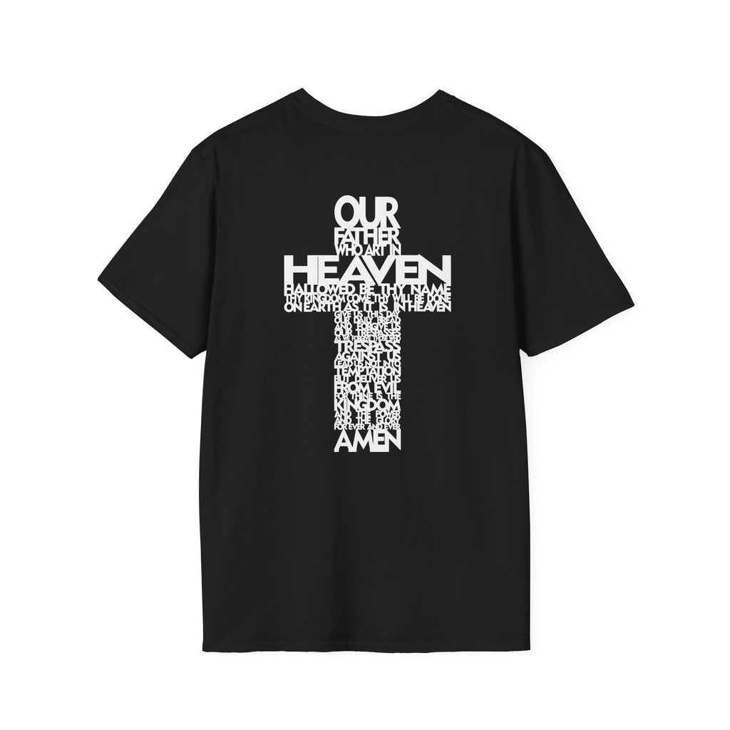 Lord's Prayer Cross T-Shirt | Christian Scripture Typography | Faith Tee