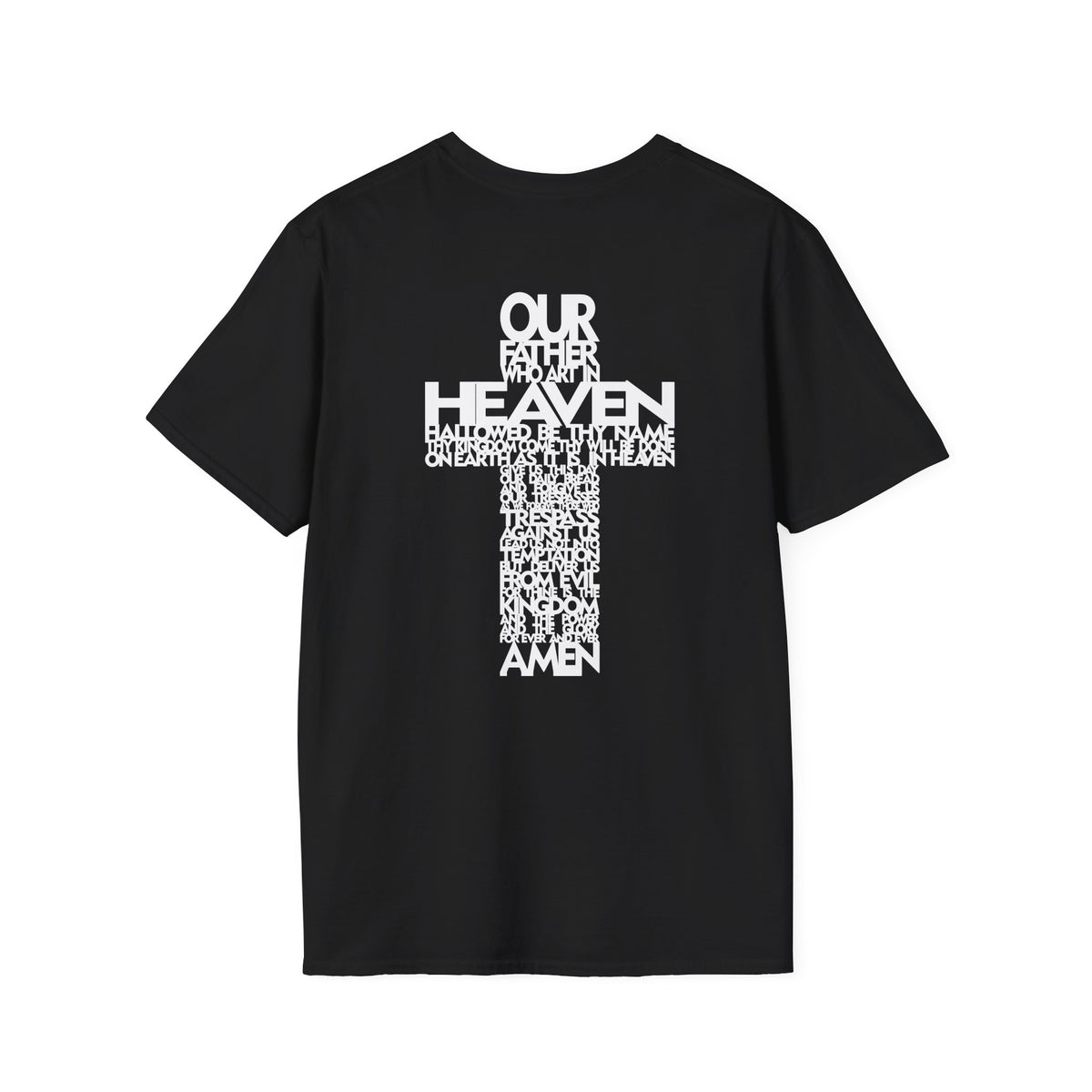 Lord's Prayer Cross T-Shirt | Christian Scripture Typography | Faith Tee
