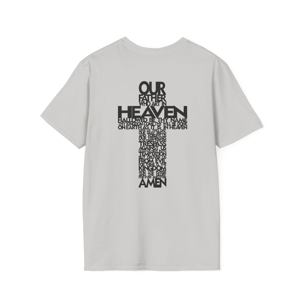 Lord's Prayer Cross T-Shirt | Christian Scripture Typography | Faith Tee