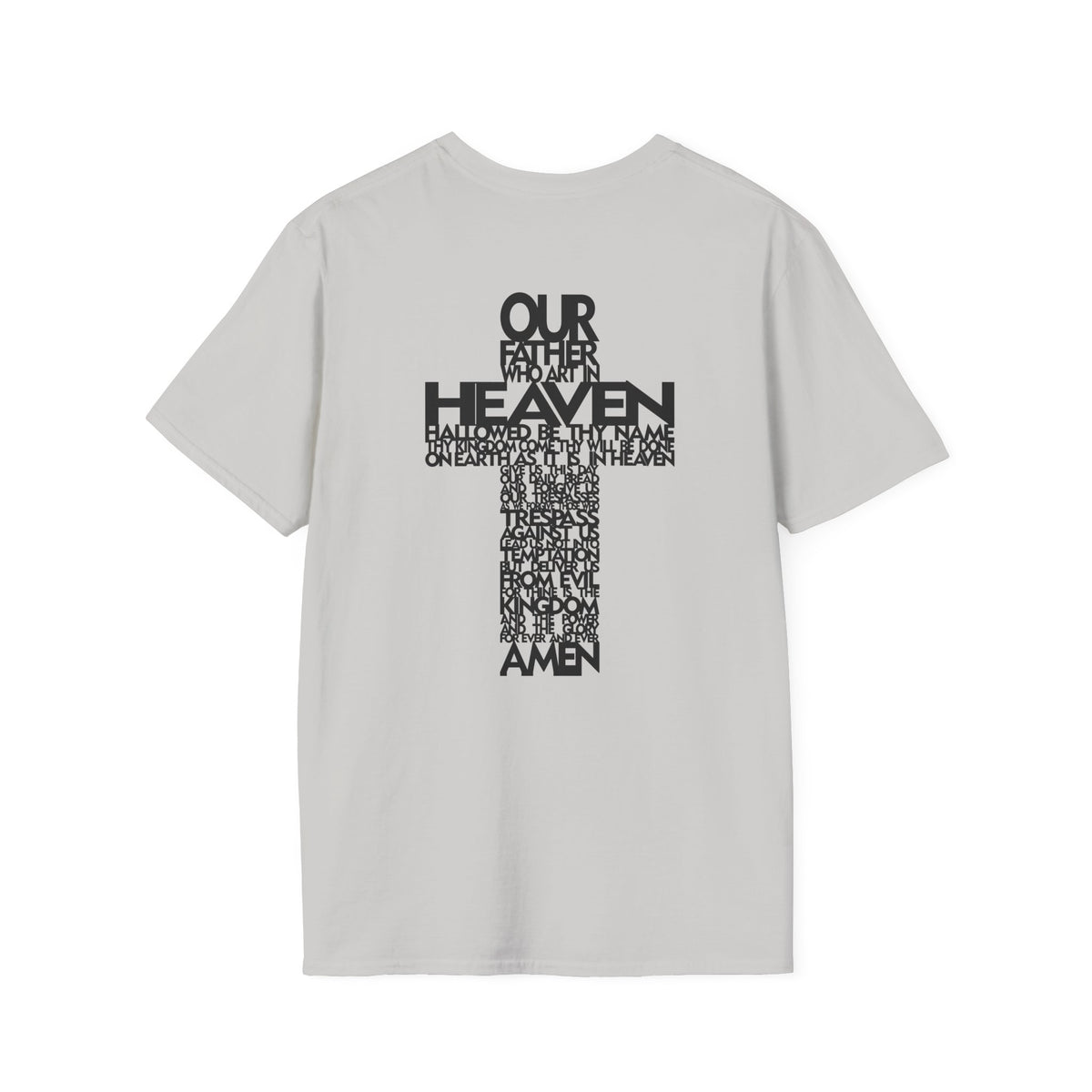 Lord's Prayer Cross T-Shirt | Christian Scripture Typography | Faith Tee