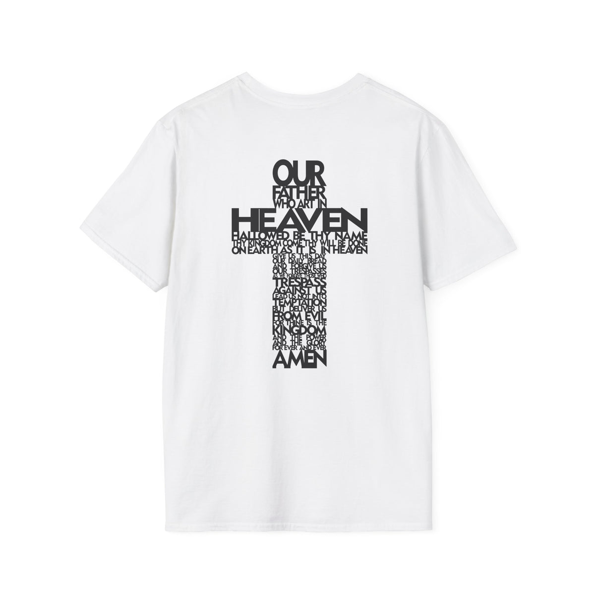Lord's Prayer Cross T-Shirt | Christian Scripture Typography | Faith Tee