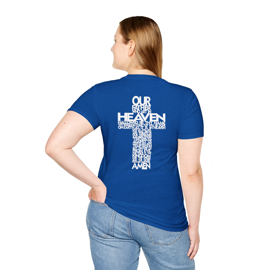 Lord's Prayer Cross T-Shirt | Christian Scripture Typography | Faith Tee