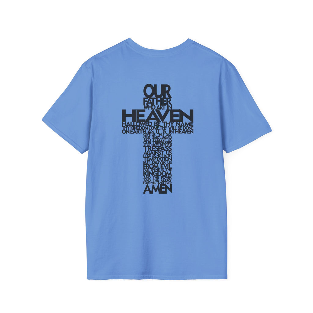 Lord's Prayer Cross T-Shirt | Christian Scripture Typography | Faith Tee
