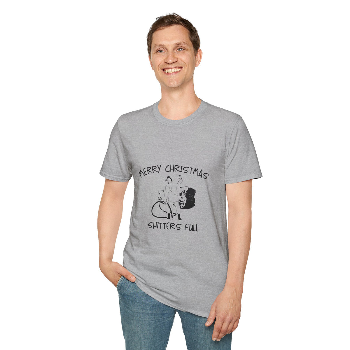 Merry Christmas Shitters Full T-Shirt | Funny National Lampoon Theme, Holiday Movie Tee