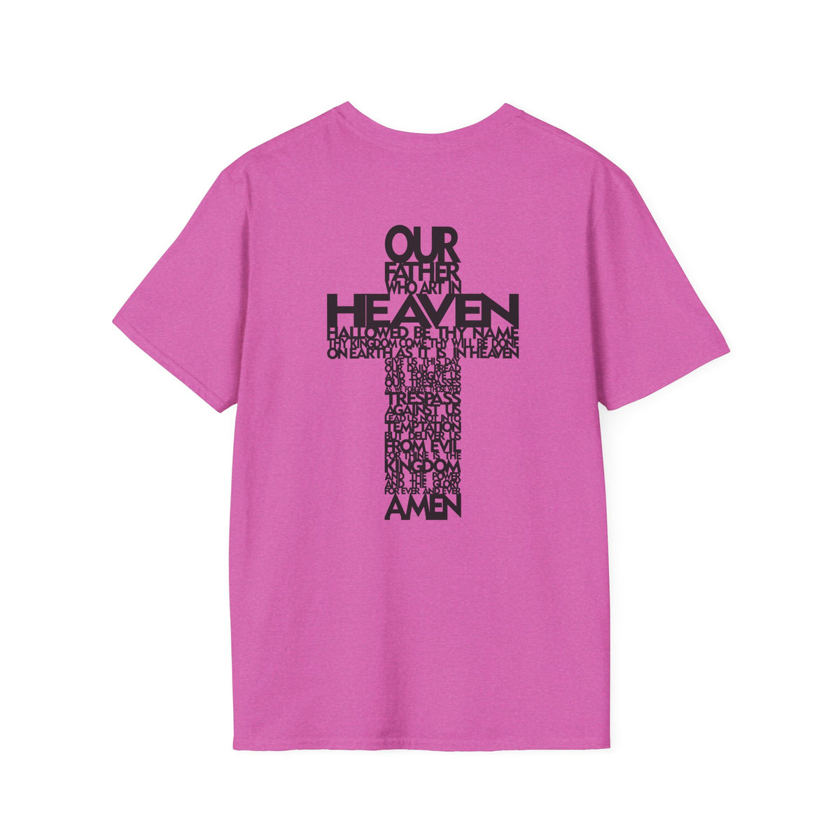 Lord's Prayer Cross T-Shirt | Christian Scripture Typography | Faith Tee