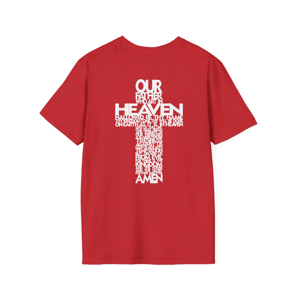 Lord's Prayer Cross T-Shirt | Christian Scripture Typography | Faith Tee