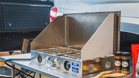 Cook Partner 22" Two-Burner Camp Stove with Windscreen